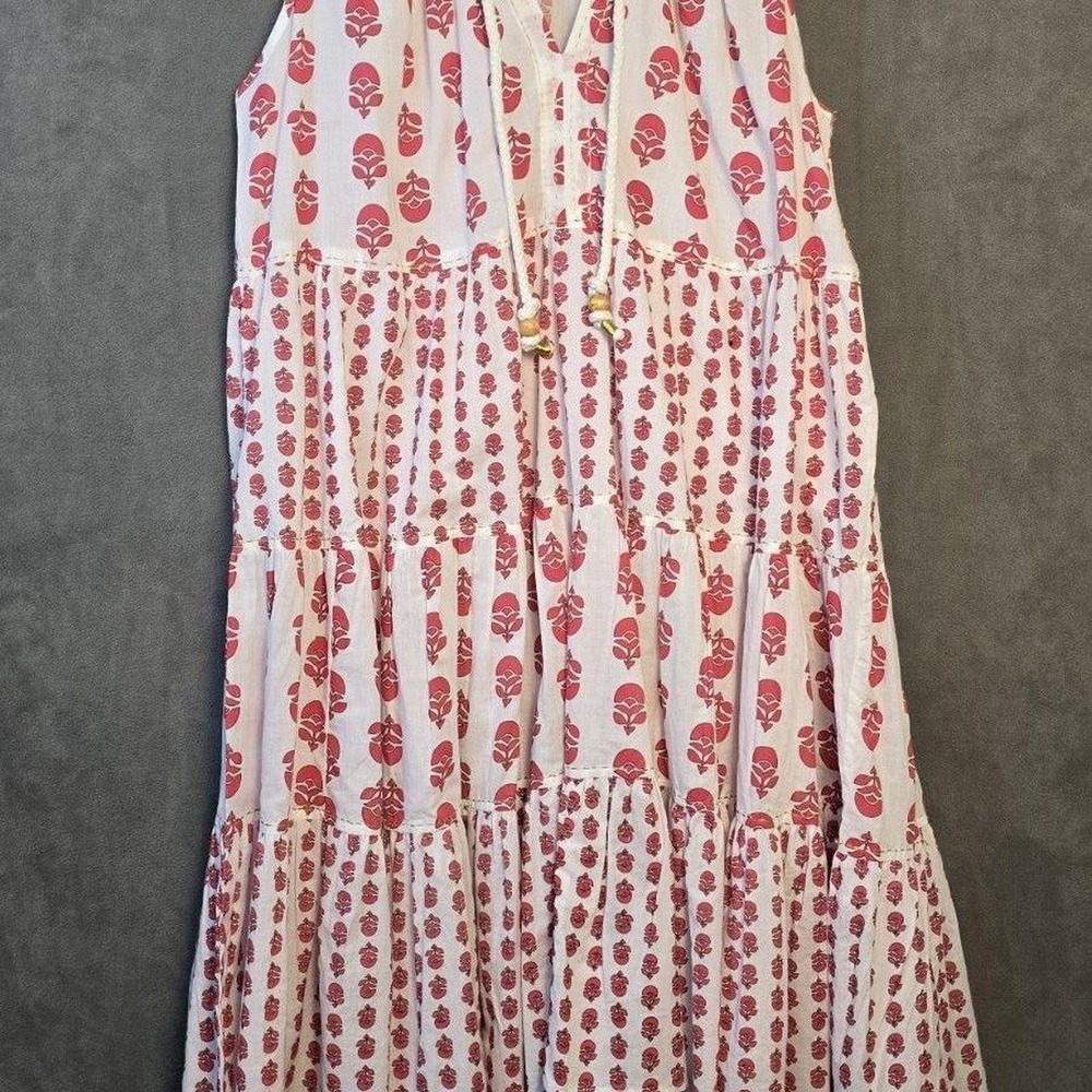 Chelsea & Theodore Split Neck Boho Maxi Dress Lined Floral Cottagecore Size XL